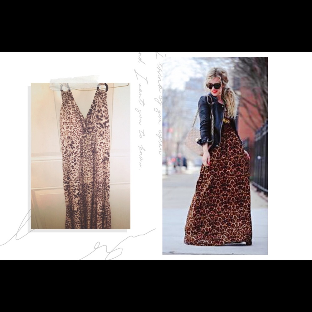 ° cheetah print halter maxi dress